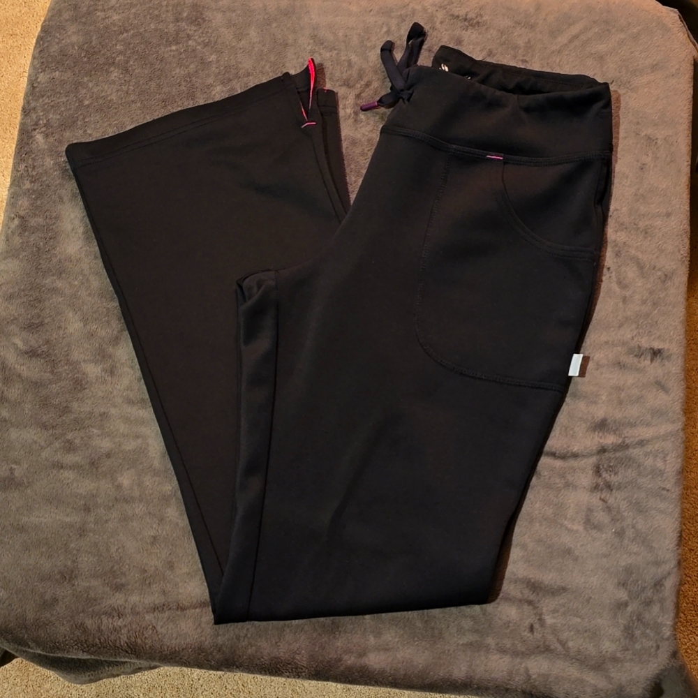 Women's scrub pants, Smitten, black, size XSM